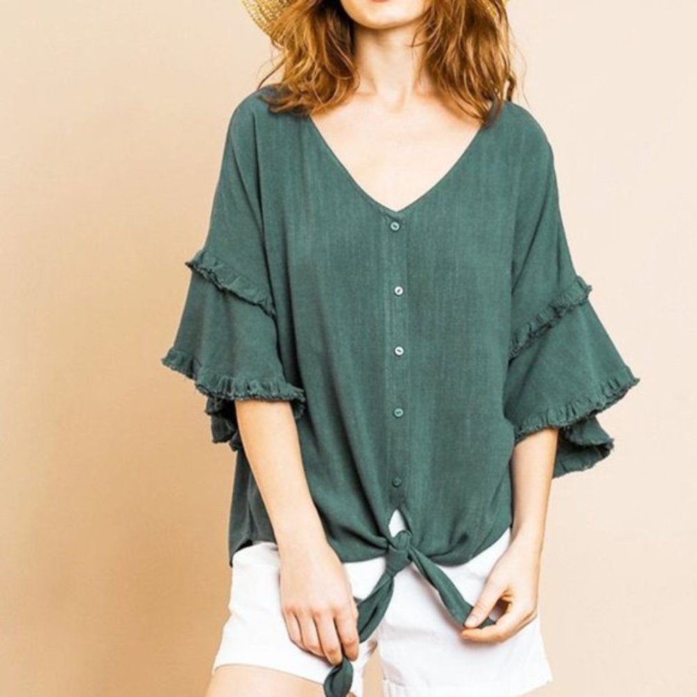 Umgee Linen Bohemian Top - Picture 8 of 14